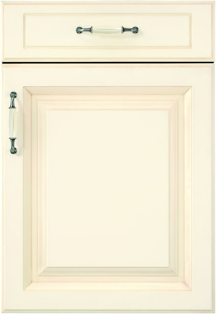 Nobilia’s Catello 390, Ivory White, cottage kitchen cabinet front