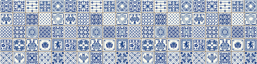 nobilia's indigo retro pattern tile backsplash, Decor Ceramic Tiles, 518