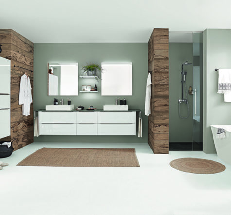 nobilia North America modern bathroom furniture, the Lux 17, a white gloss option
