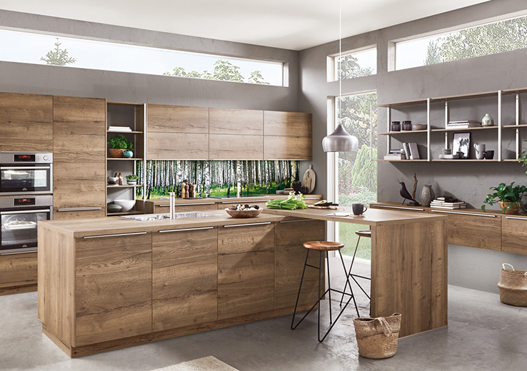 nobilia North America wood cabinetry, the Structura 402, a dark wood cabinet option