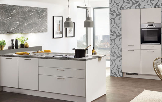 nobilia modern cabientry, the Touch 338, a satin grey supermatt modern kitchen