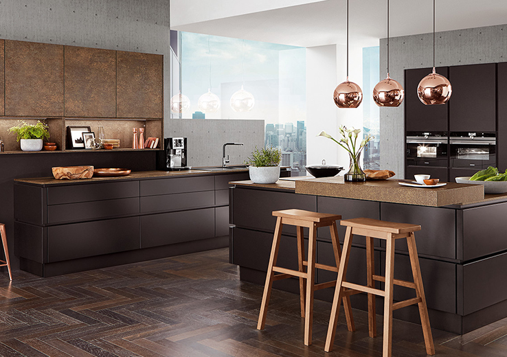 nobilia modern cabinetry, the Touch 340, a black supermatt modern kitchen