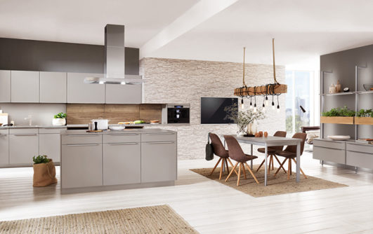 nobilia modern cabinetry, the Touch 341, a stone grey supermatt modern kitchen