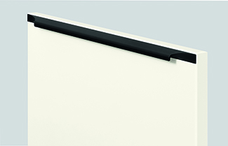 nobilia's black screw-on bar handle, 990, with a matte finish