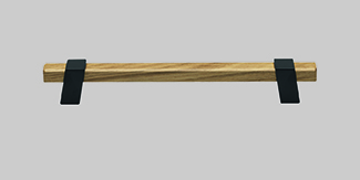 nobilia's oak wood handle, 737, with black metal accents